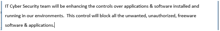A typical update would look like